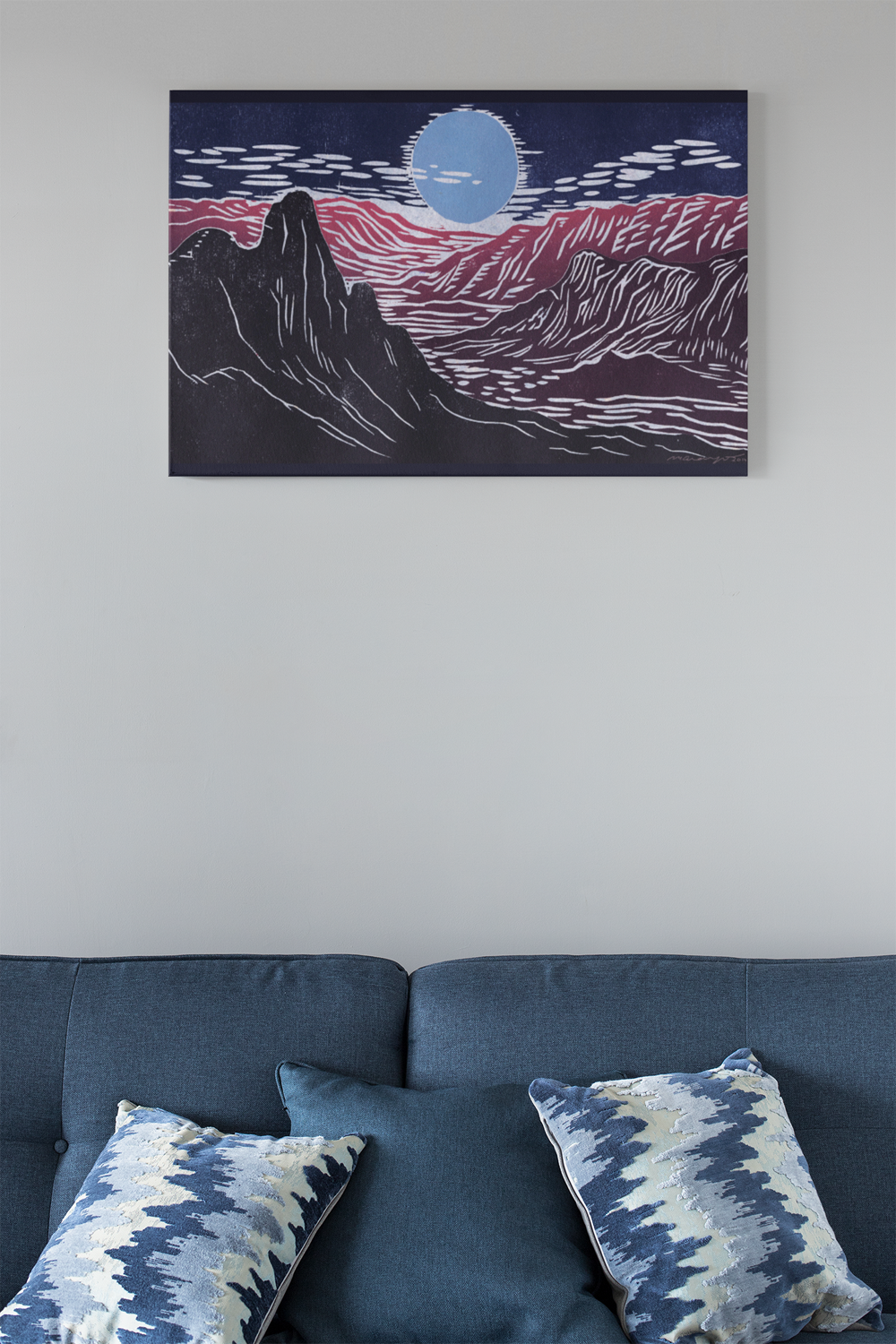 Blue Moon Color Fine Art Print Southwest Landscape Purple Mountains