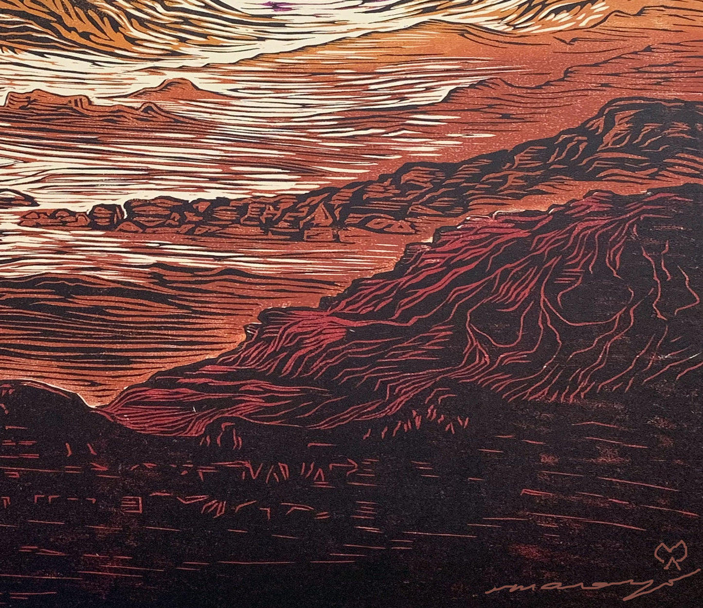 Fine Art Print Call of the Desert Bright Colors Desert Mountain Landscape