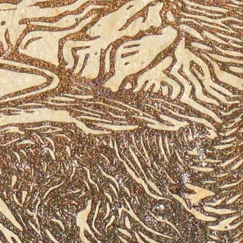 Original Art Wood Engraving Print Landscape Southwest Desert Rural Road Gold