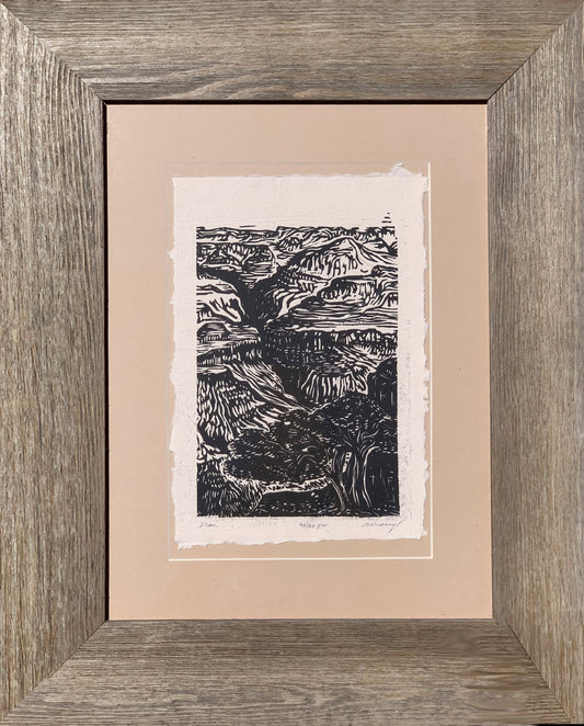 FRAMED The Scar Grand Canyon Colorado River Southwest Landscape Handmade Paper