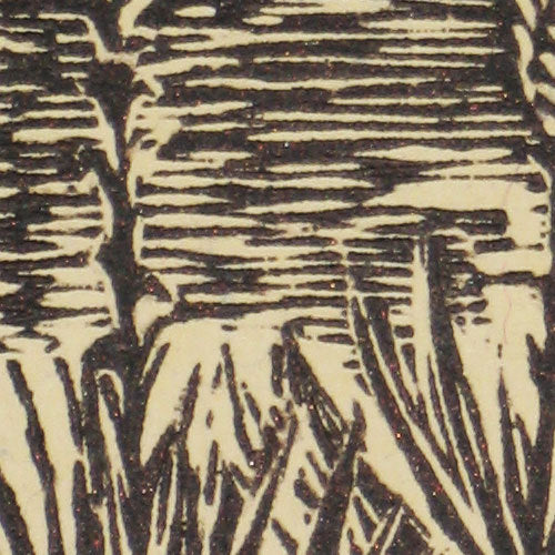 Woodcut Agaves of the Southwest Desert Under Moonlight handmade paper