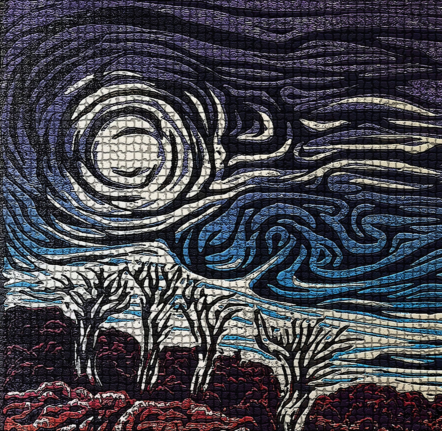 Angry Skies Mosaic Art Card Southwest Landscape Storm Wind