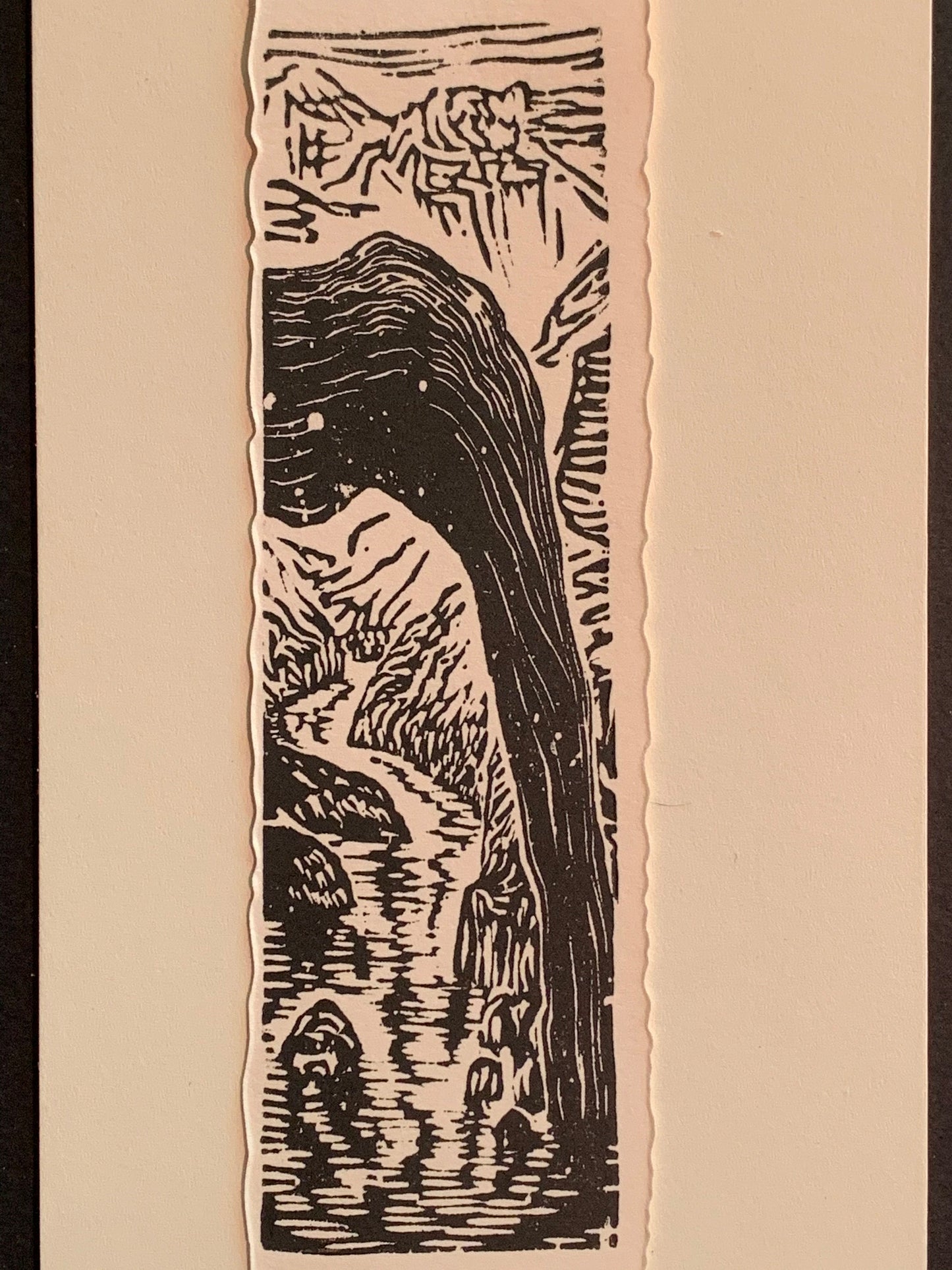 River Under a Natural Bridge original woodcut small print from Water in the Desert Landscape Collection