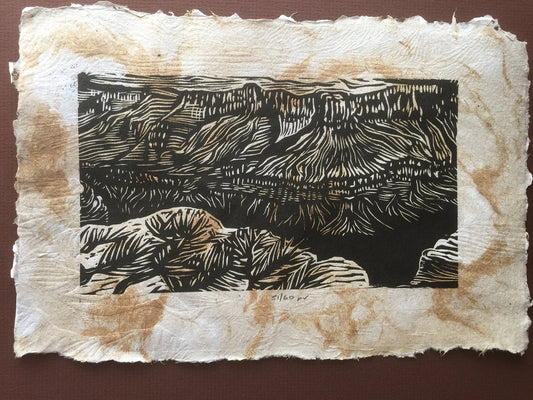 Mesas View of Grand Canyon Colorado River Southwest Landscape Handmade Paper