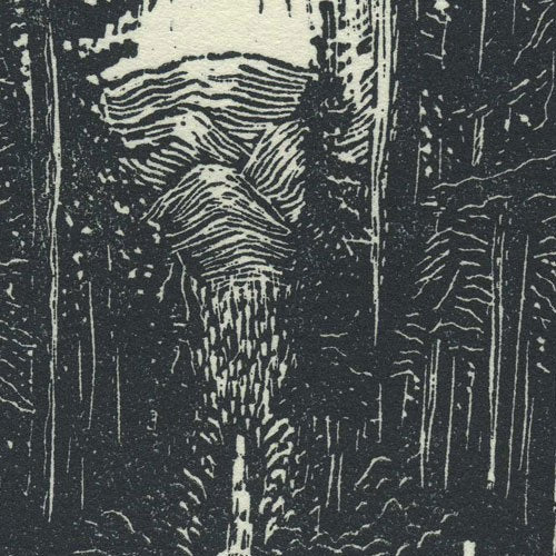 Original Wood Engraving - Traveling, Heading Home... Out of the Rain