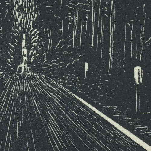 Original Wood Engraving - Traveling, Heading Home... Out of the Rain