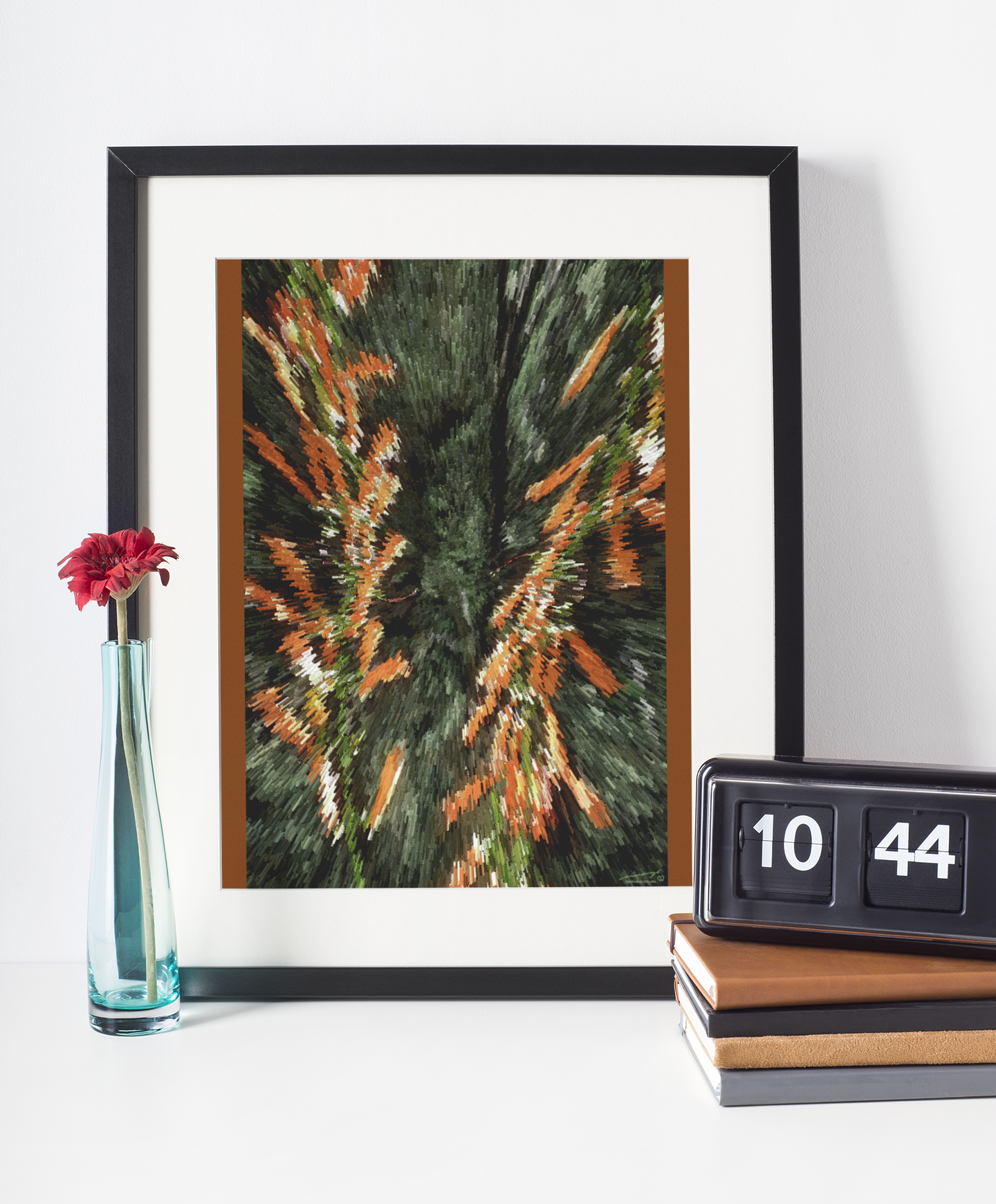 Abstract Nature Earth Energy Flower Fine Art Print Brown Green Black
