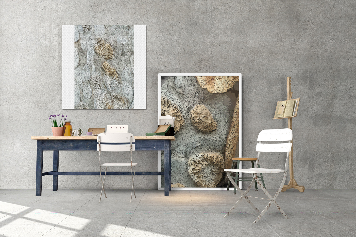 Abstract Nature Organic Fine Art Print Beige Tan Natural Fossil Texture