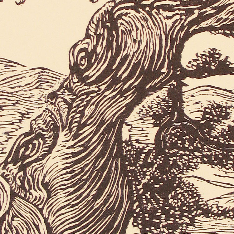 Original Art Wood Engraving Print Departure Ancient Bristlecone Pine Mountains