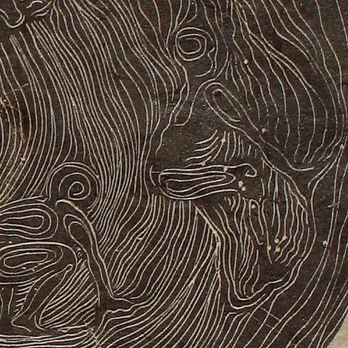 Seeds Surreal Mother Children Figures Birth Tree Rings Original Wood Engraving